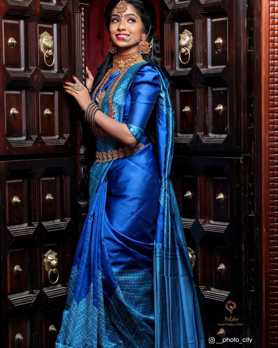 Liklee Blue Soft Banarasi Silk Saree With Petrichor Blouse Piece