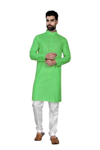 Parrot Men's Cotton Stylish Kurta with Side Pocket