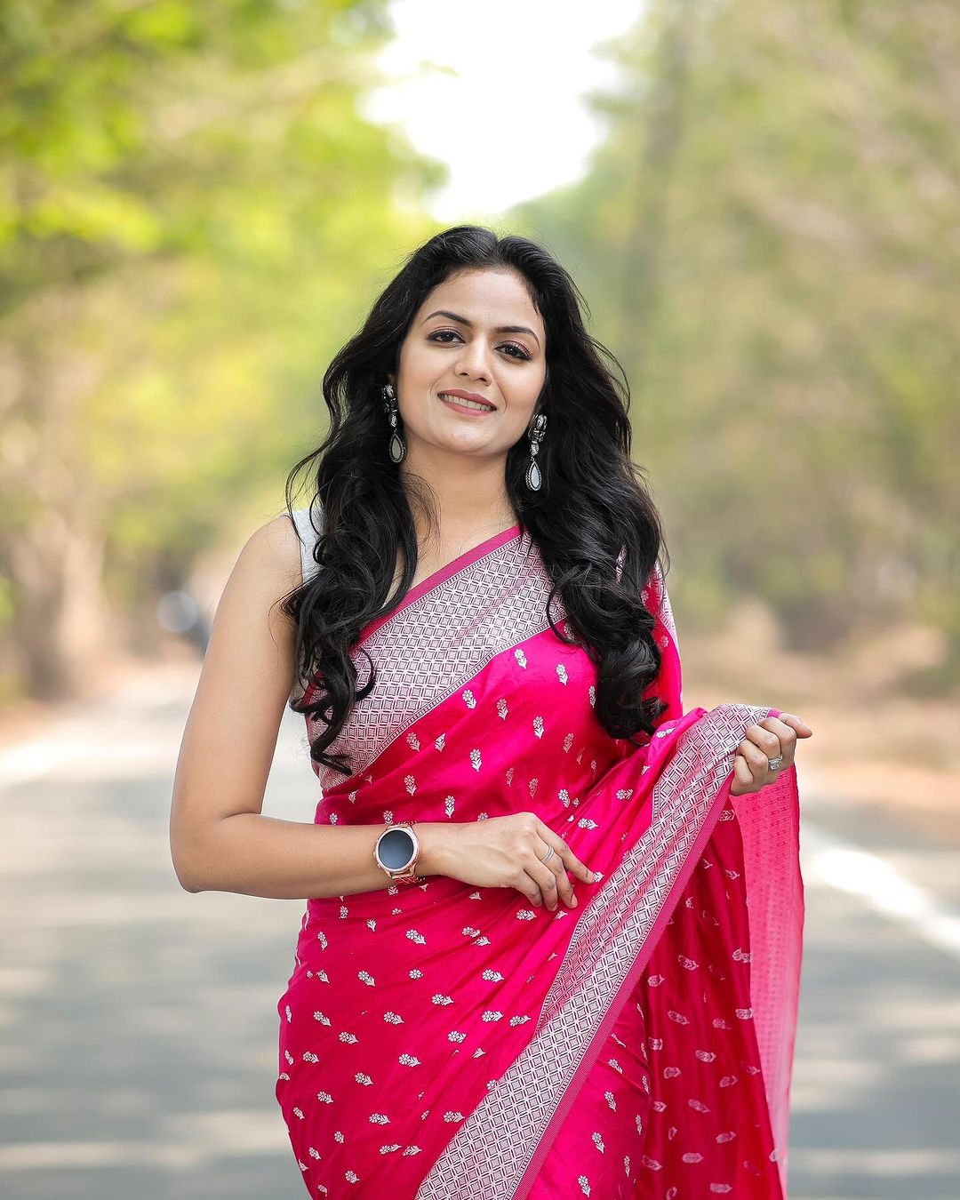 Liklee Amazing Pink Soft Silk Saree with Unique Blouse Piece