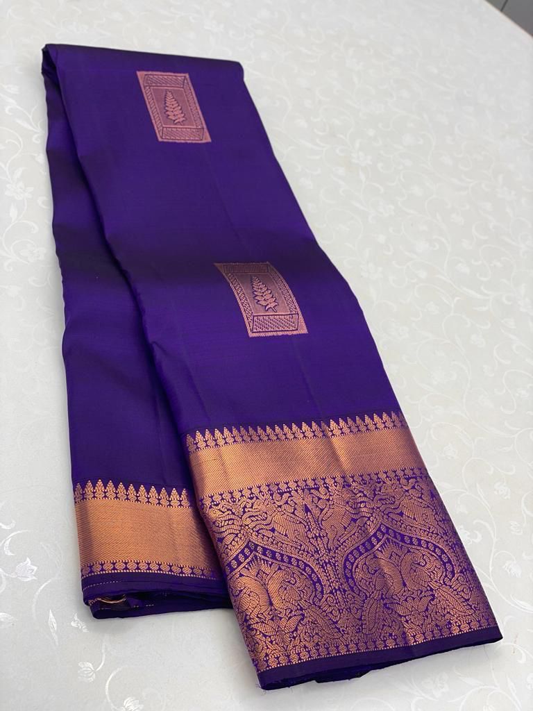 Liklee Festival Wear Purple Soft Lichi Silk Saree With Heavy Border