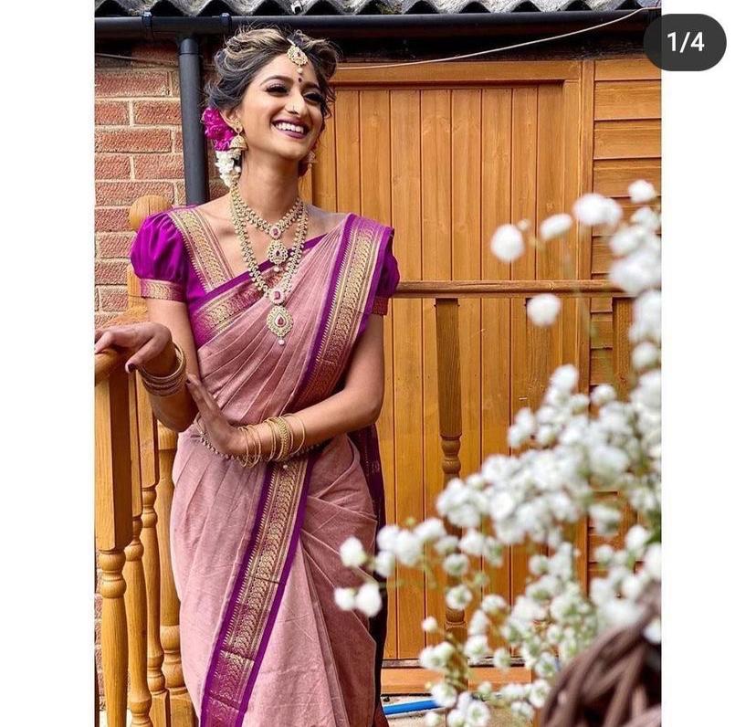 Liklee Amazing Pink Soft Silk Saree with Unique Blouse Piece