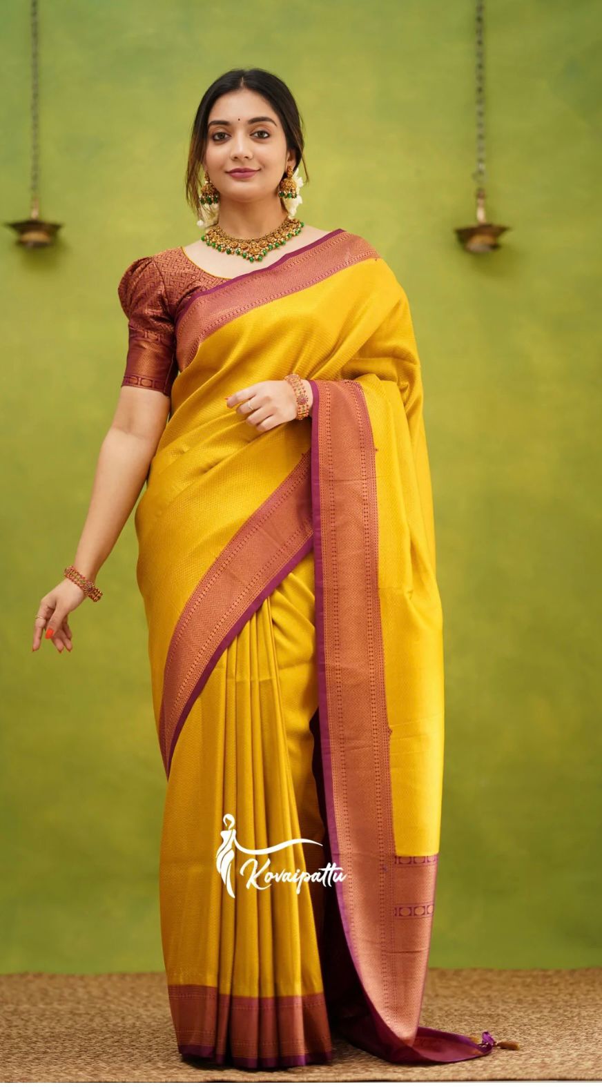 Liklee Denouement Yellow Silk Saree with Unique Blouse Piece