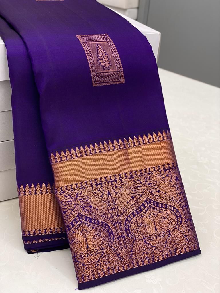 Liklee Festival Wear Purple Soft Lichi Silk Saree With Heavy Border