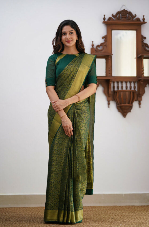 Liklee Green Designer saree for women | party wedding indian saree