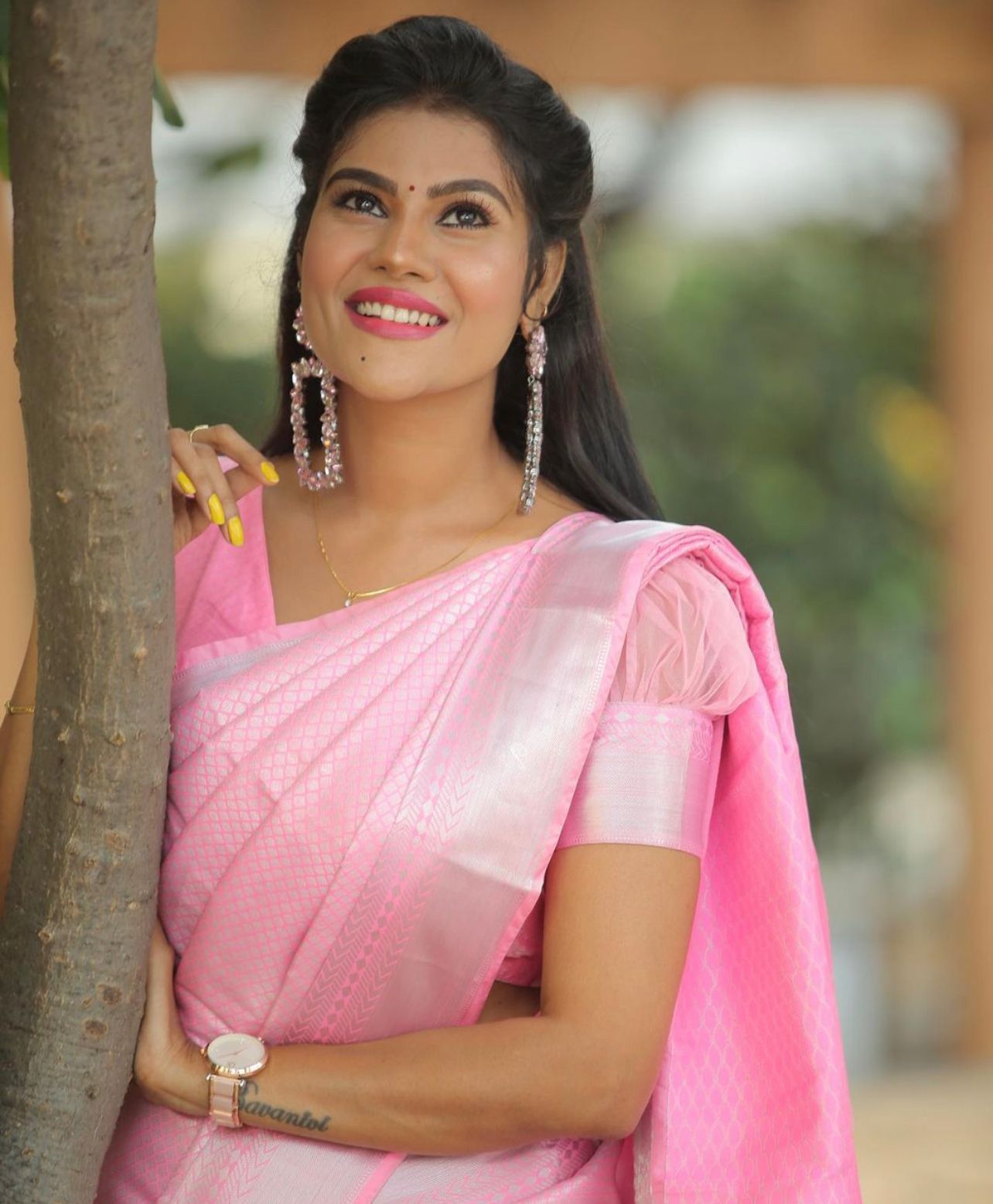 Liklee Magnetic Pink Soft Silk Saree With Seraglio Blouse Piece