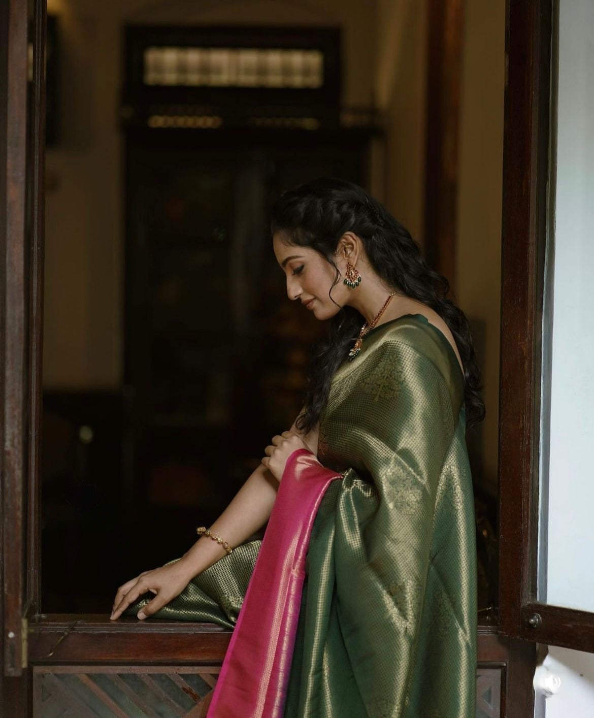 Liklee Wonderful Green Soft Silk Saree with Evanescent Blouse