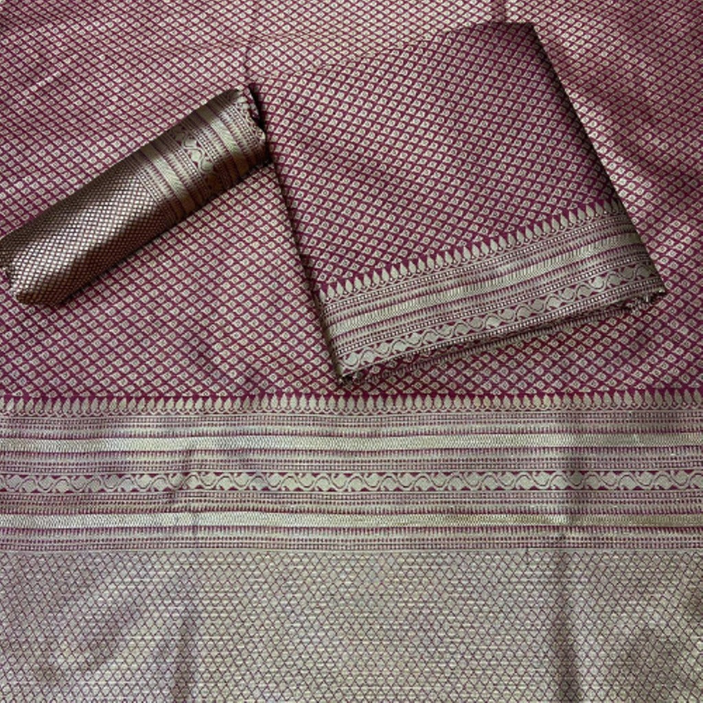 Liklee Magnetic Maroon Soft Silk Saree With Seraglio Blouse Piece