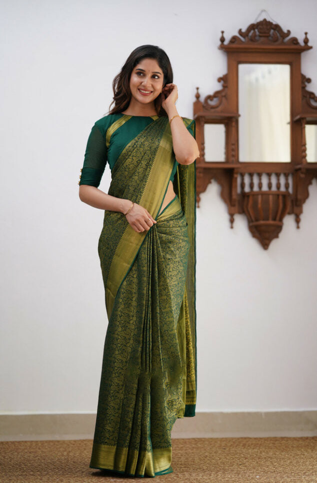 Liklee Green Designer saree for women | party wedding indian saree