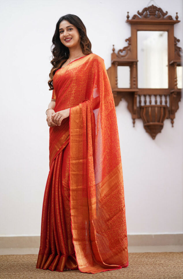 Liklee Red Designer saree for women | party wedding indian saree