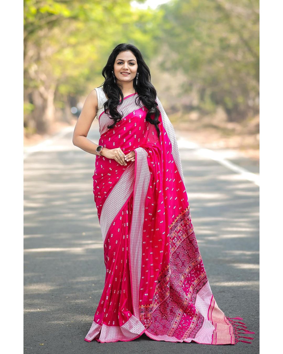 Liklee Amazing Pink Soft Silk Saree with Unique Blouse Piece