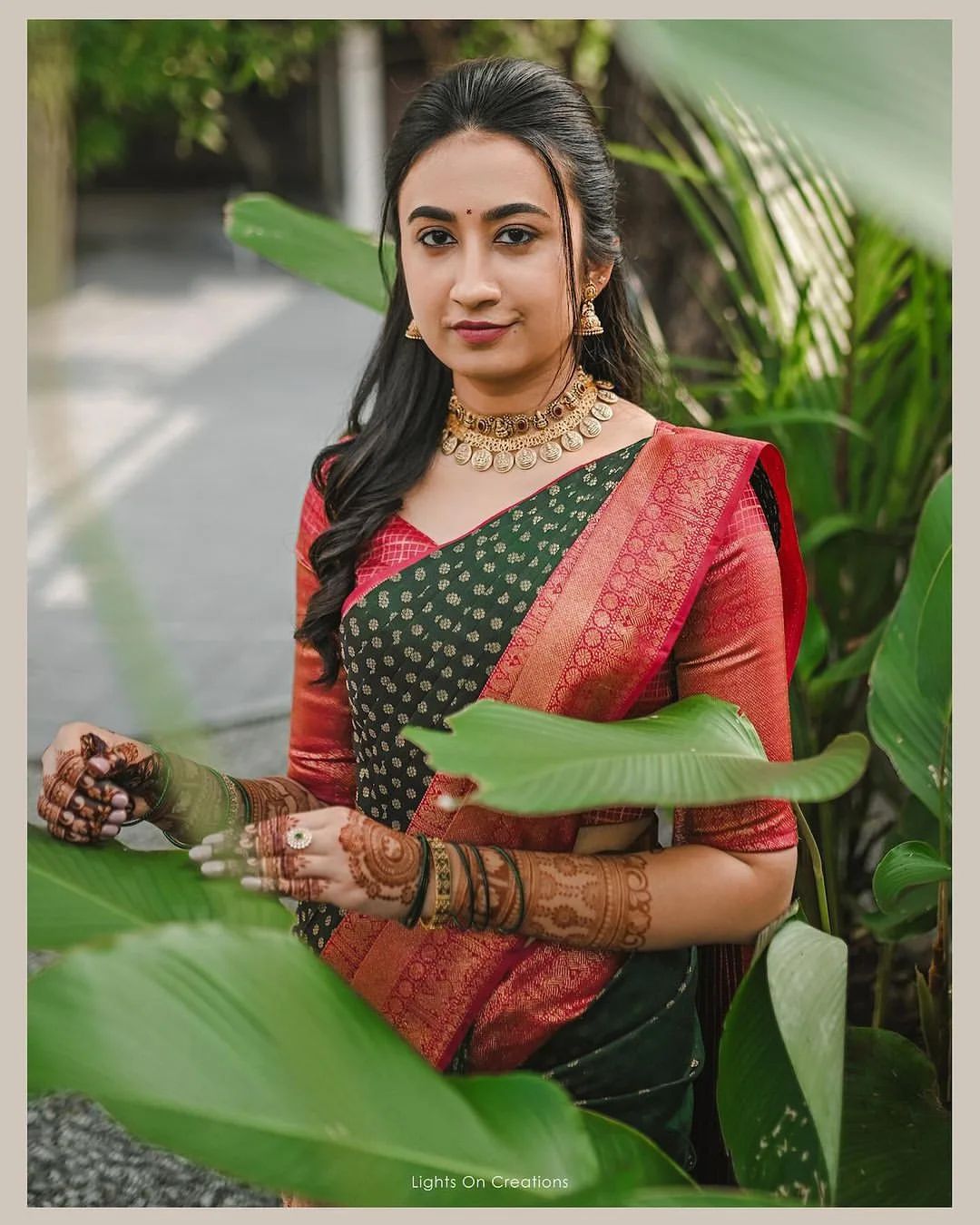 Liklee Green Soft Banarasi Silk Saree With Petrichor Blouse Piece