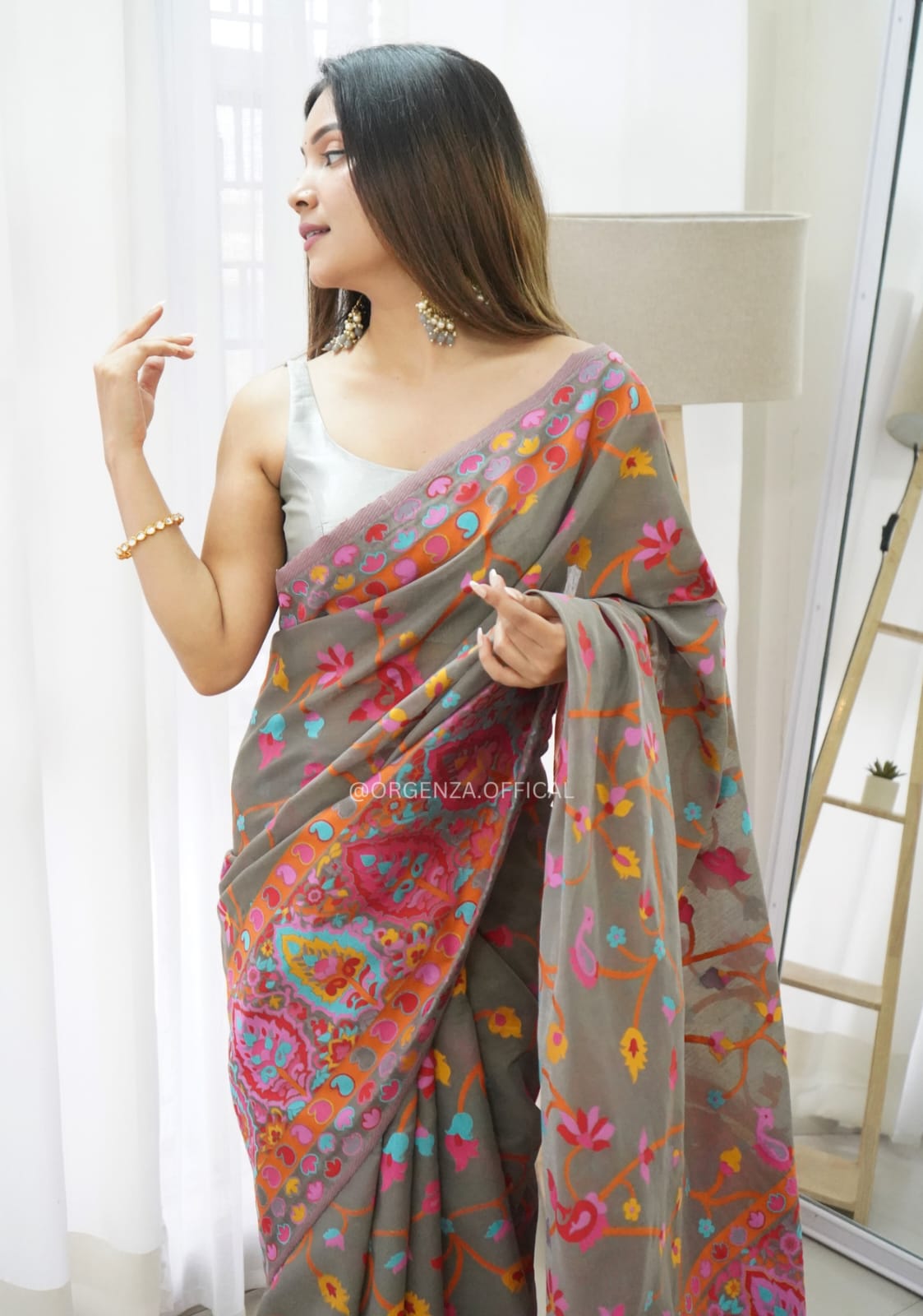 Liklee Gray Traditional Exclusive Soft Lichi Silk Trending Saree