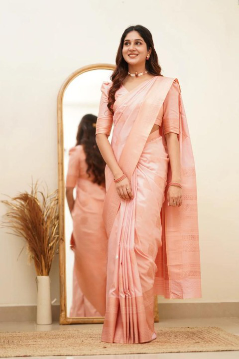 Liklee Entrancing Pink Soft Silk Saree With Classic Pink Blouse Piece