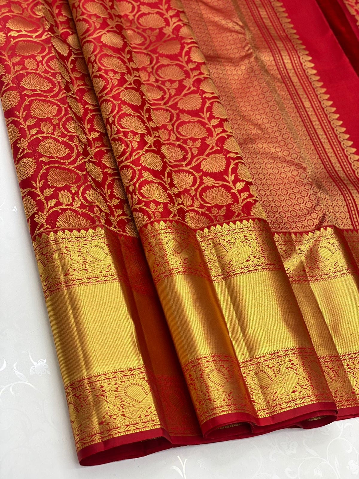 Liklee Stylish Red Soft Banarasi Silk Saree with Unique Blouse Piece