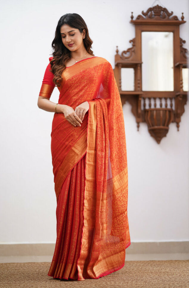 Liklee Red Designer saree for women | party wedding indian saree