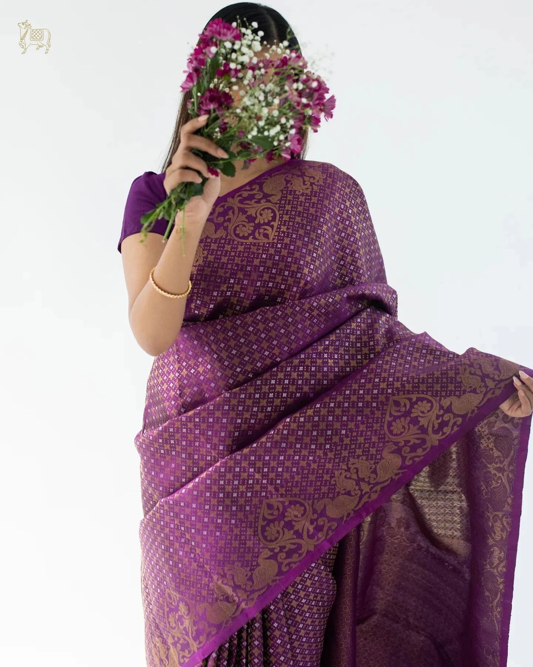 Liklee Purple Soft Banarasi Silk Saree With Petrichor Blouse Piece