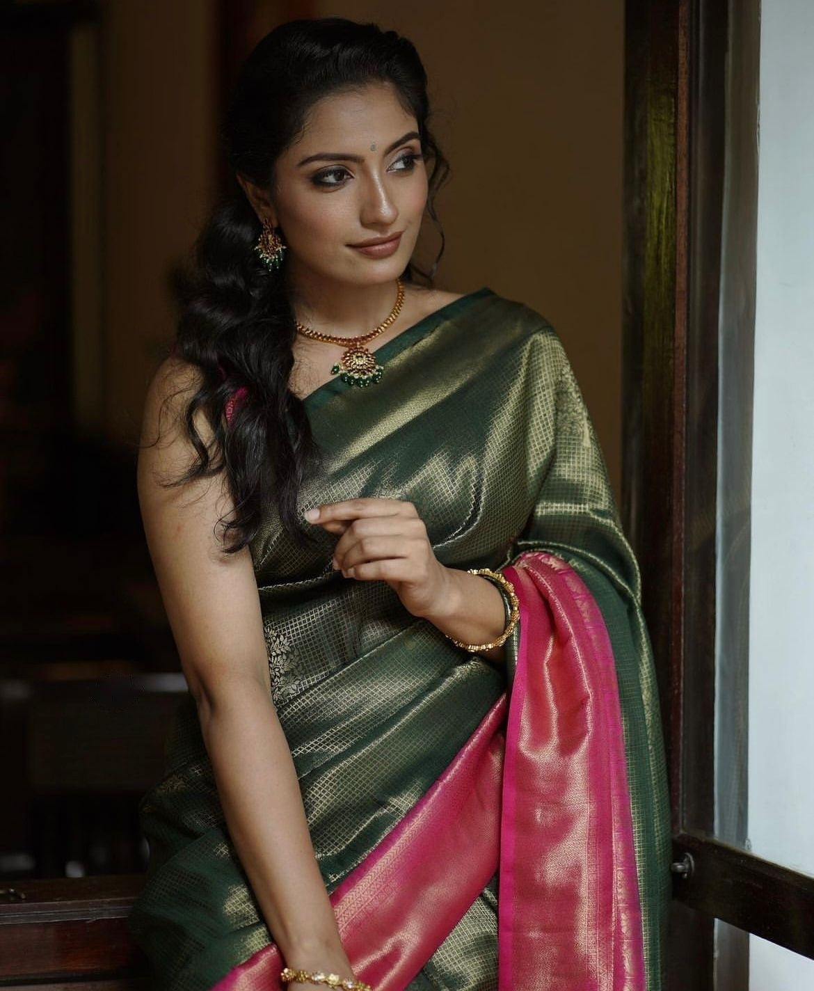 Liklee Wonderful Green Soft Silk Saree with Evanescent Blouse