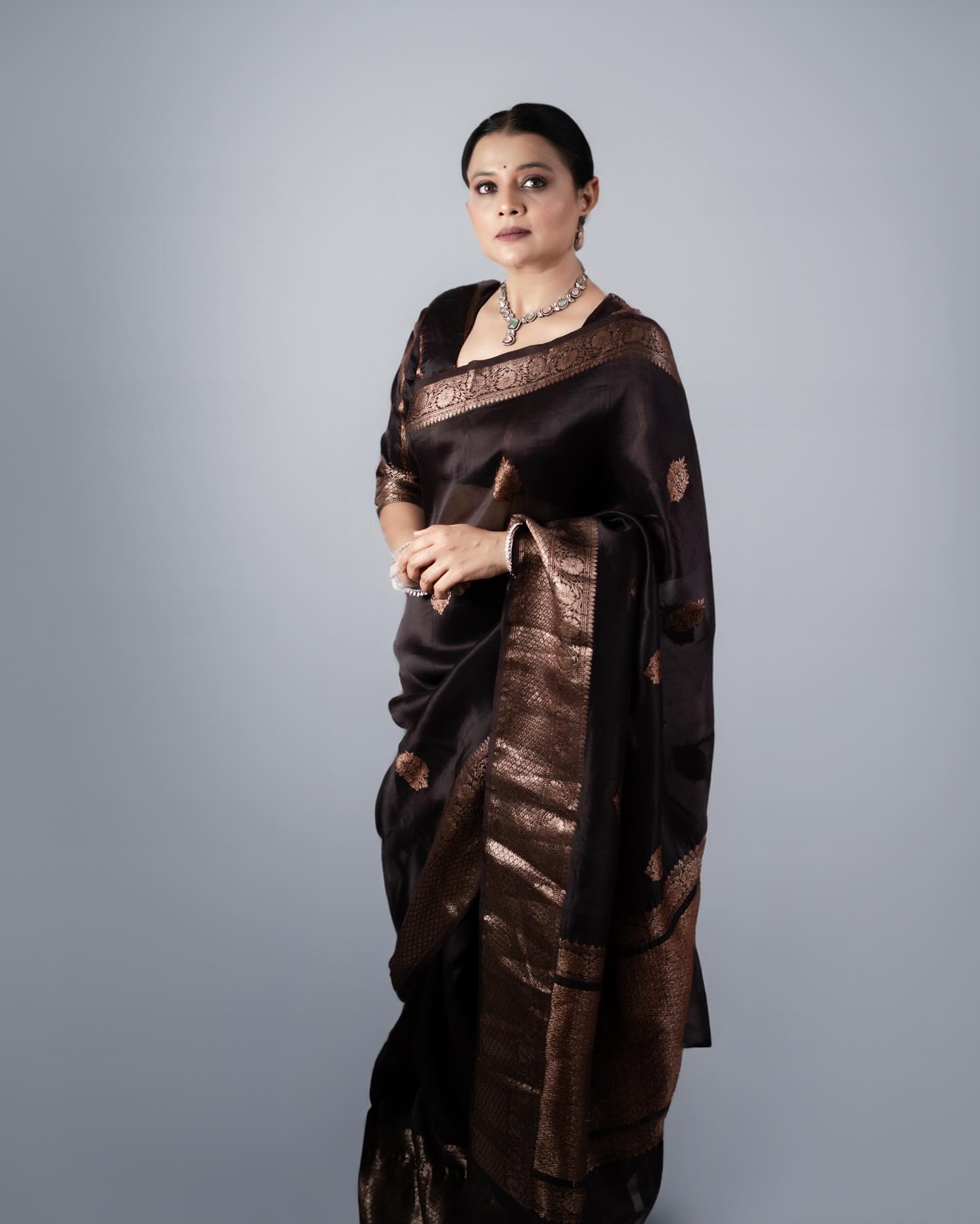 Liklee Magnetic Black Soft Silk Saree With Seraglio Blouse Piece