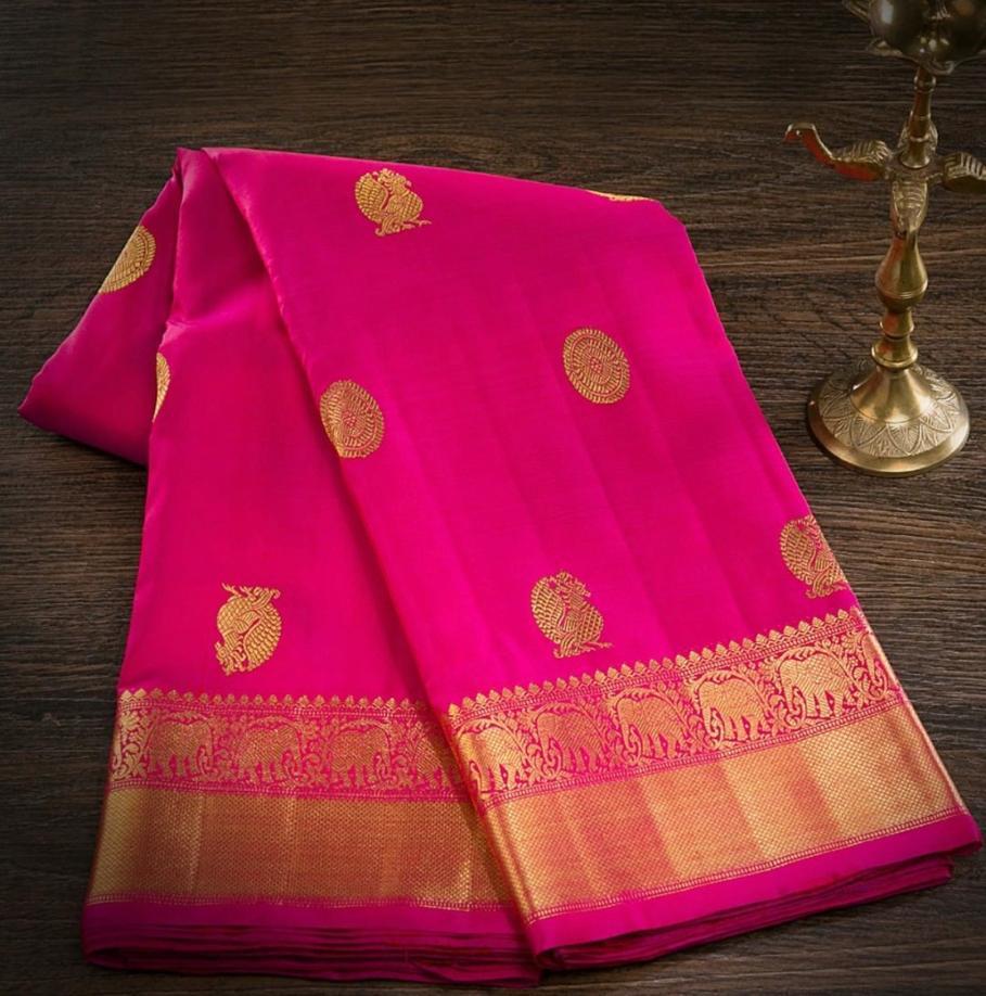 Pink Women's Silk Weaving Jacquard Saree With Weaving Blouse