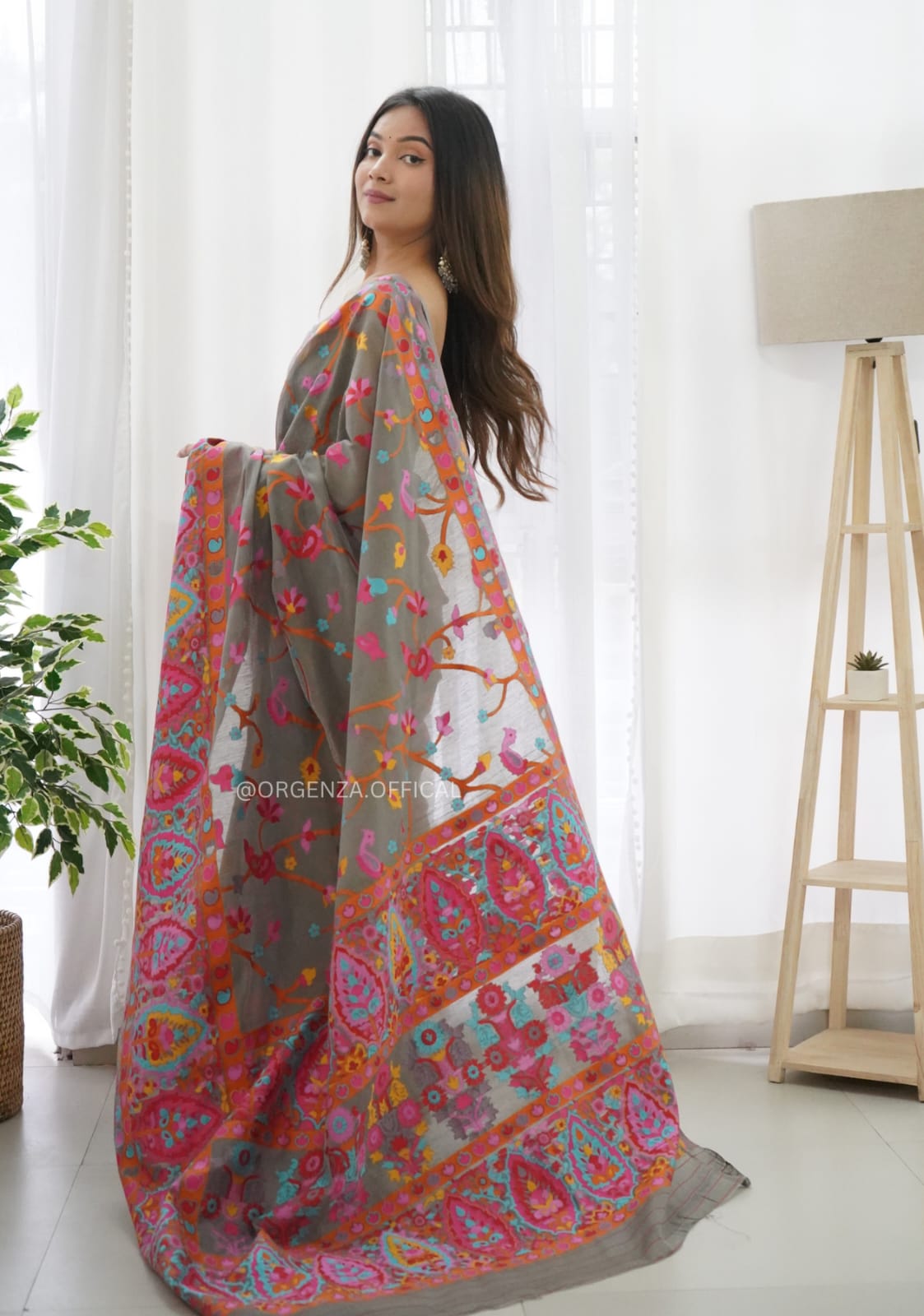 Liklee Gray Traditional Exclusive Soft Lichi Silk Trending Saree