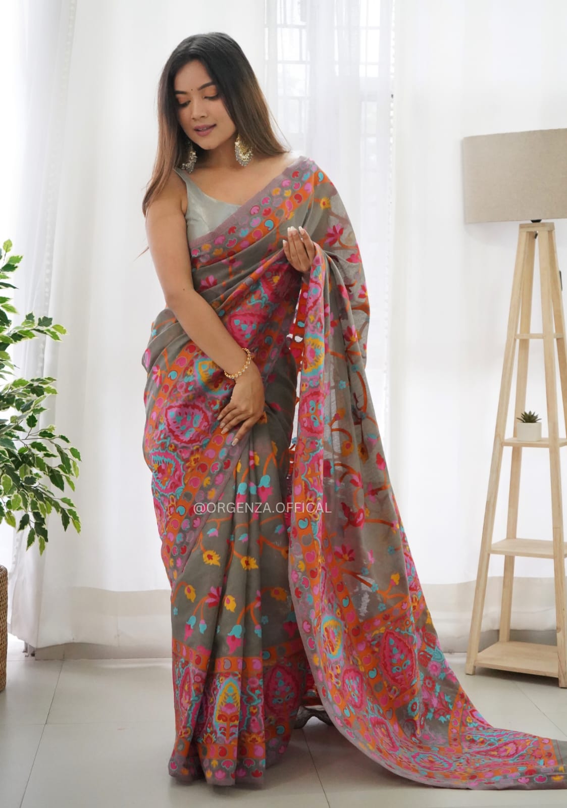 Liklee Gray Traditional Exclusive Soft Lichi Silk Trending Saree