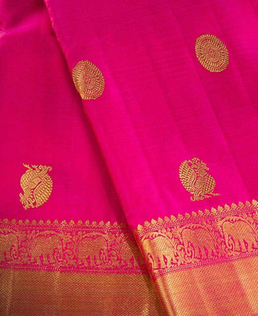 Pink Women's Silk Weaving Jacquard Saree With Weaving Blouse