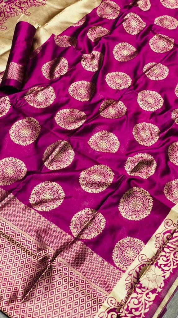 Liklee Purple Women's Silk Weaving Jacquard Saree With Weaving Blouse