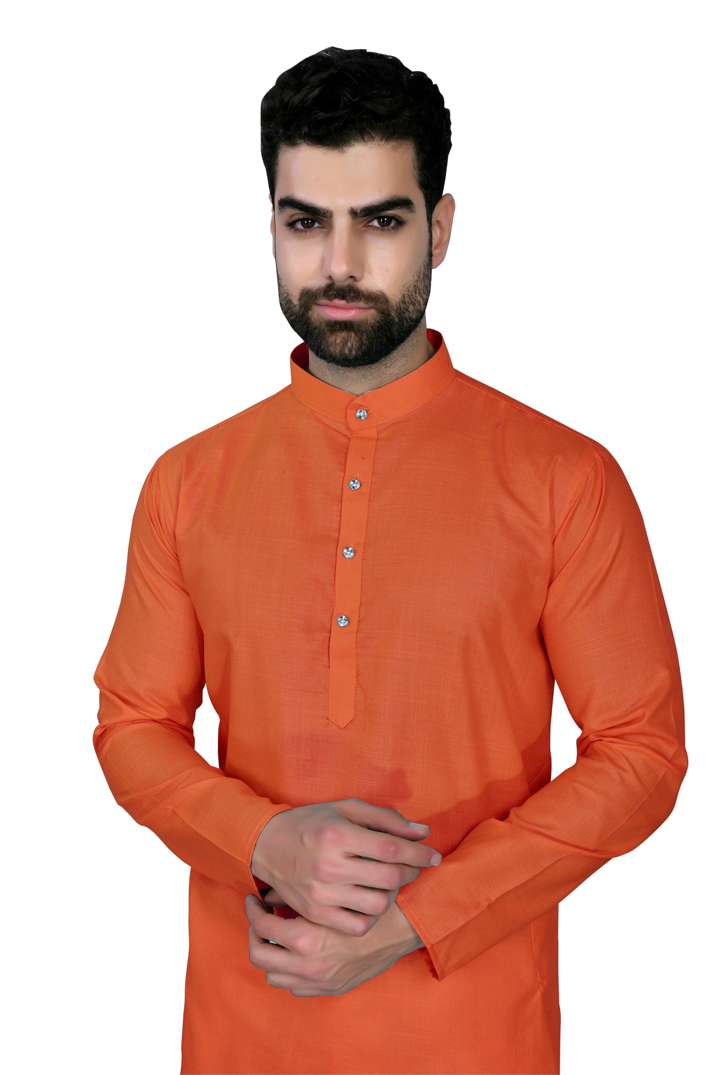 Mustard Men's Cotton Stylish Kurta with Side Pocket