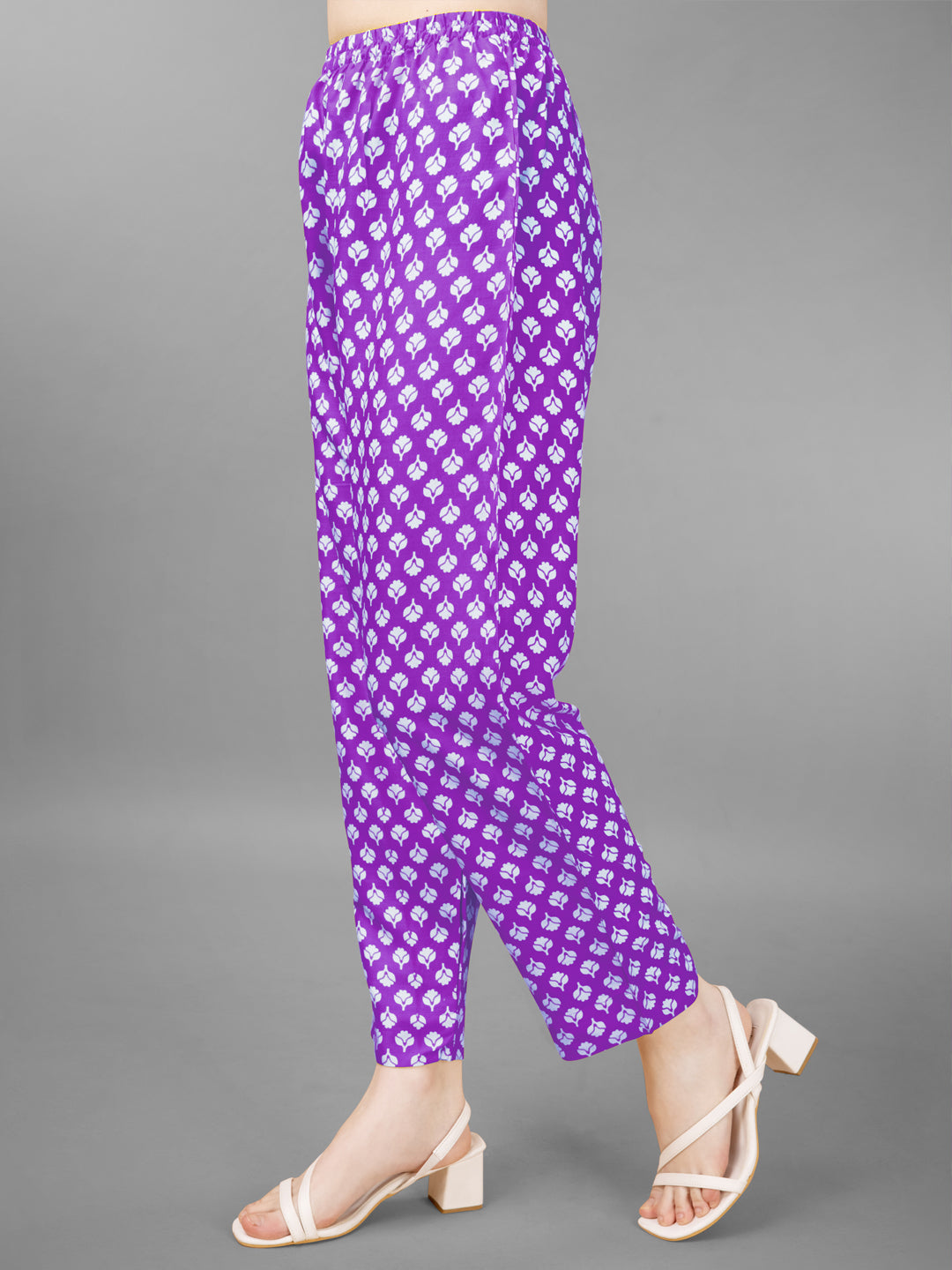 Women Rayon Embroidery Work Stitched Purple Kurti Set With Silk Blend Multicolor Dupatta